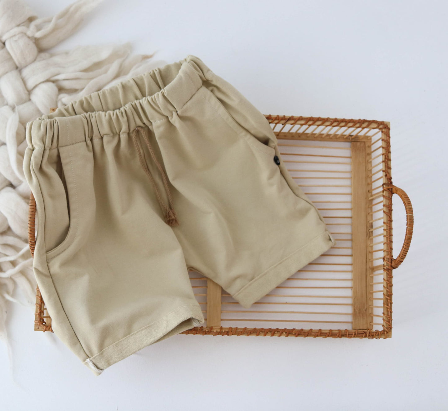 Beige Sand shorts - 12-18mths