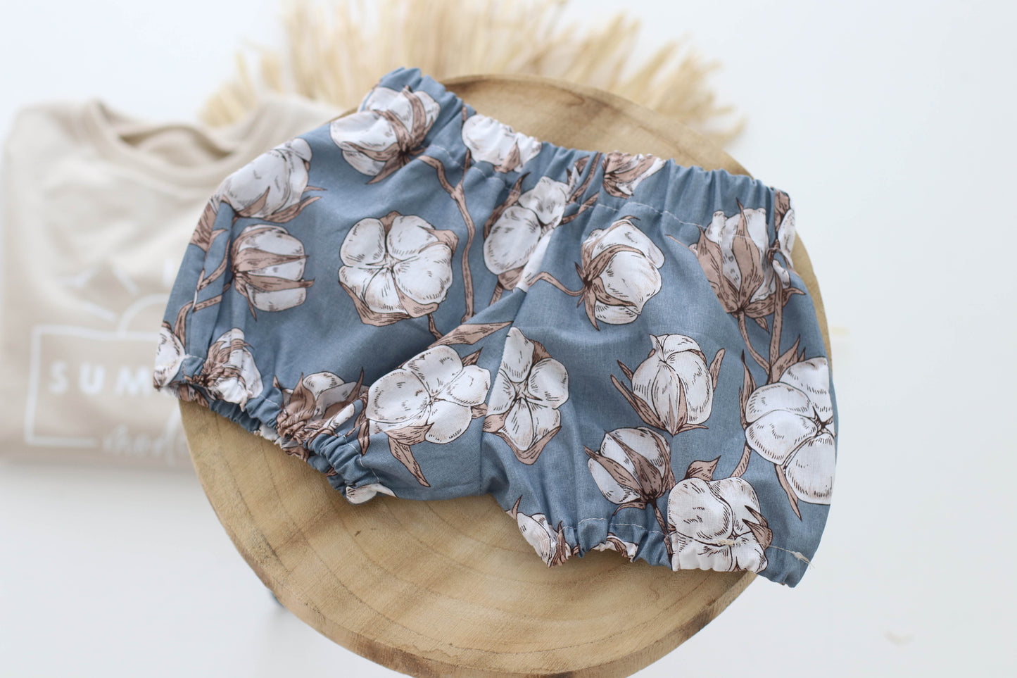 bloomers shorts blue with cotton print 18-24