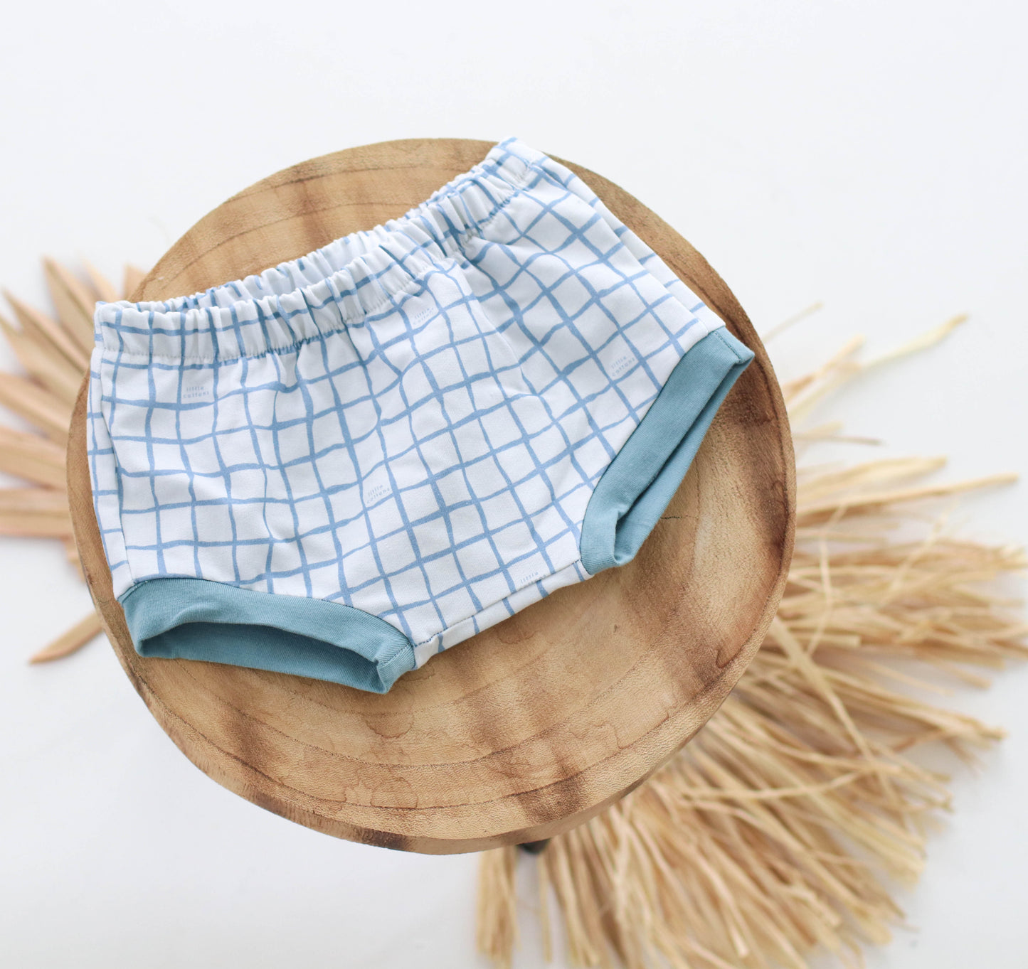 blue grid Bummies - 12-18mths