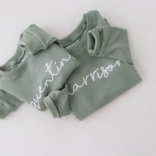 PERSONALISED Sweatshirt -matcha colour