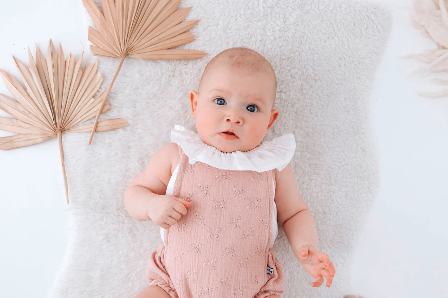 EMBROIDERED muslin romper