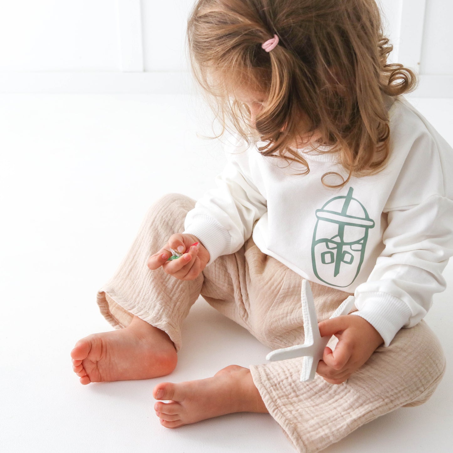 matcha club! vanilla colour sweatshirt with matcha slogan