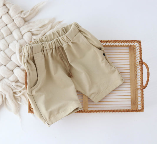 Beige Sand shorts - 12-18mths