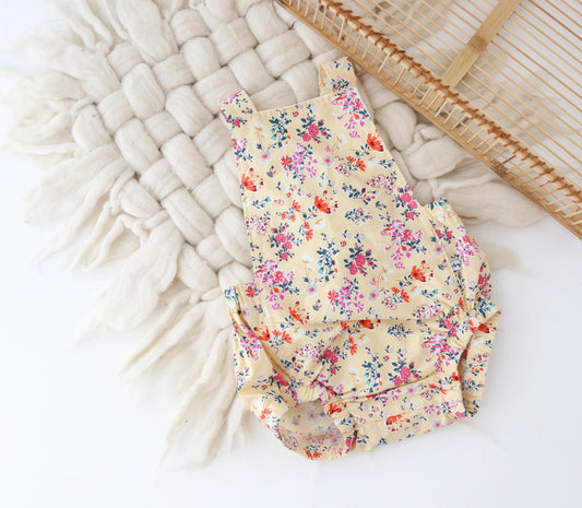 floral  cotton romper - 12-18 mths