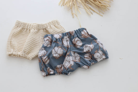 bloomers shorts blue with cotton print 18-24