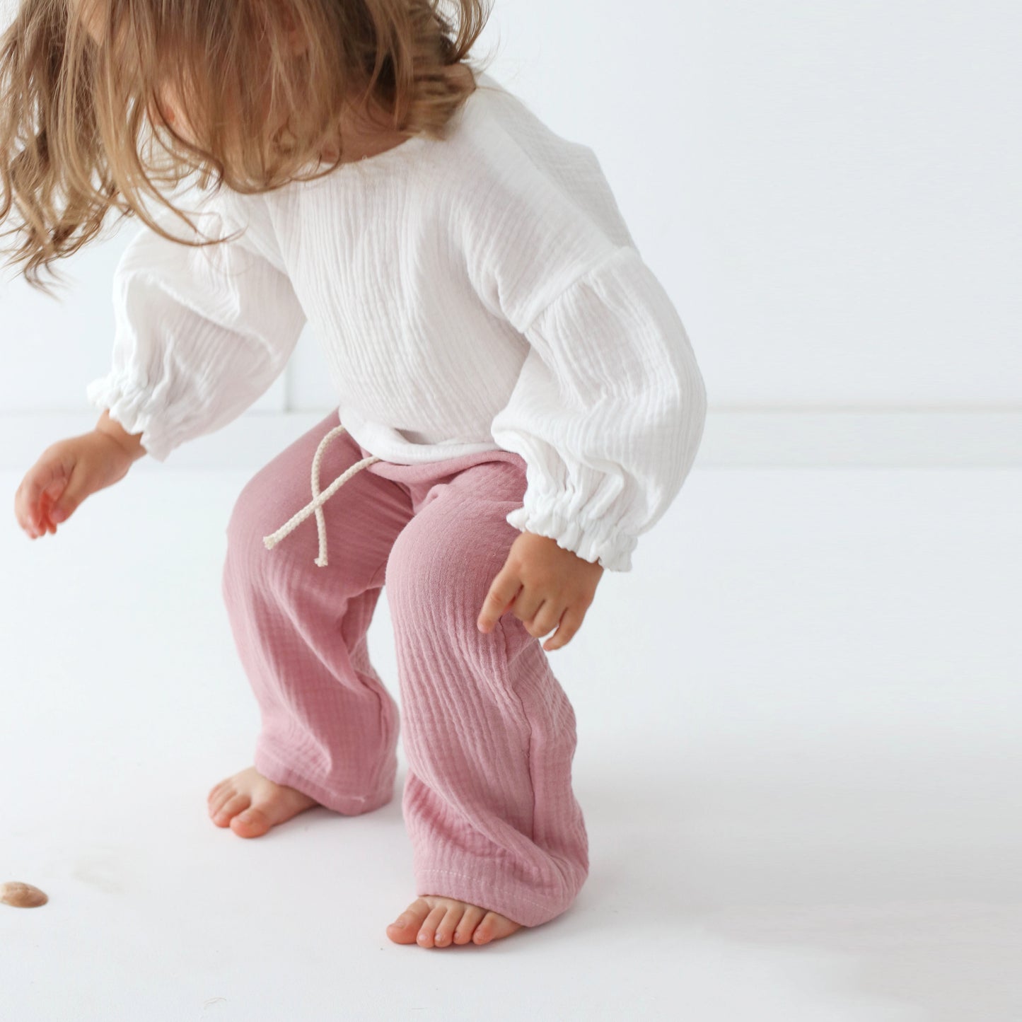 Muslin Blouse with long bubble sleeves