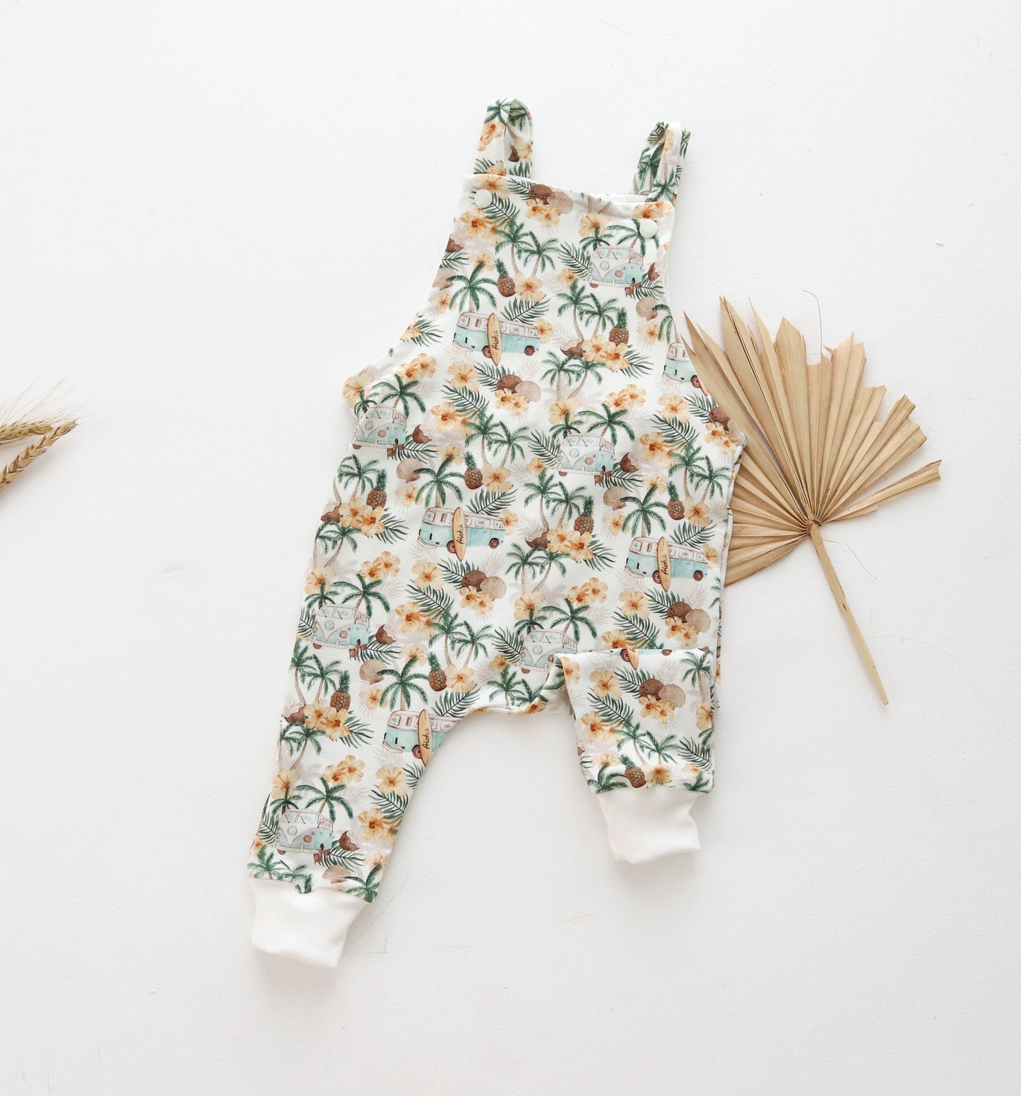 tropical dungarees 6-9  mths