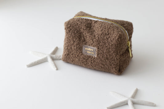 Teddy make up bag - CAPPUCINO - 2 sizes available