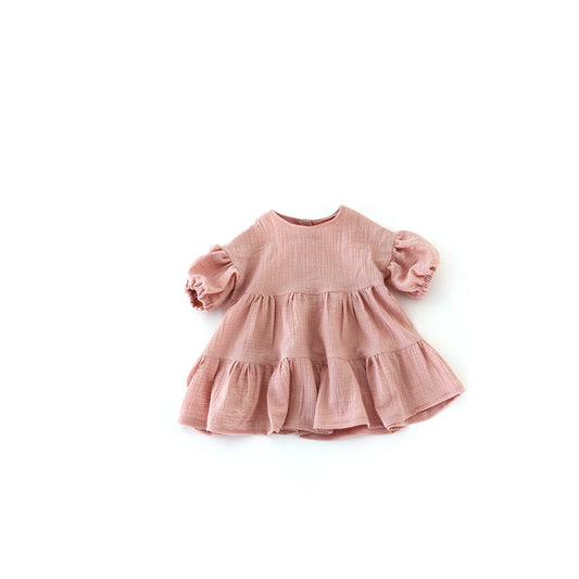 Tiered Flounce Muslin short dress