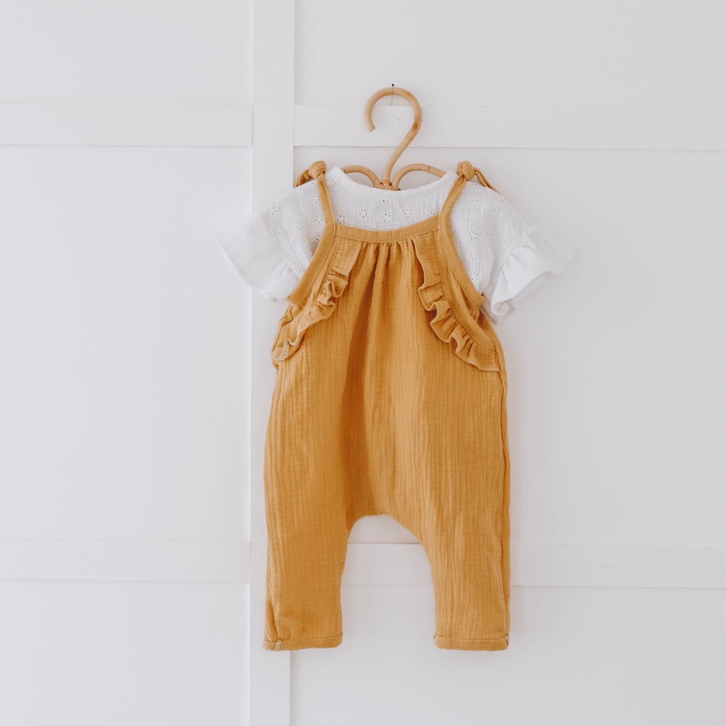 muslin long leg romper with frills/ without frills